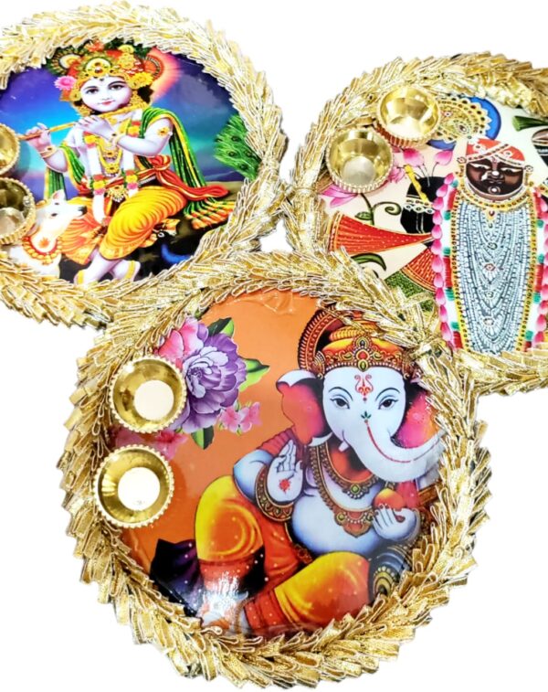 6 Inches Roli Chawal Plat With Multi Design Prints